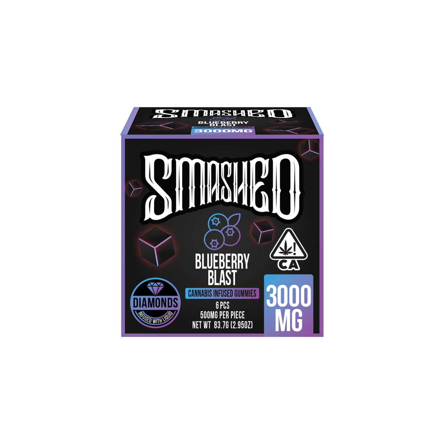 Smashed 3000mg Blueberry Blast Liquid Diamond Gummies - Smashed Brand -