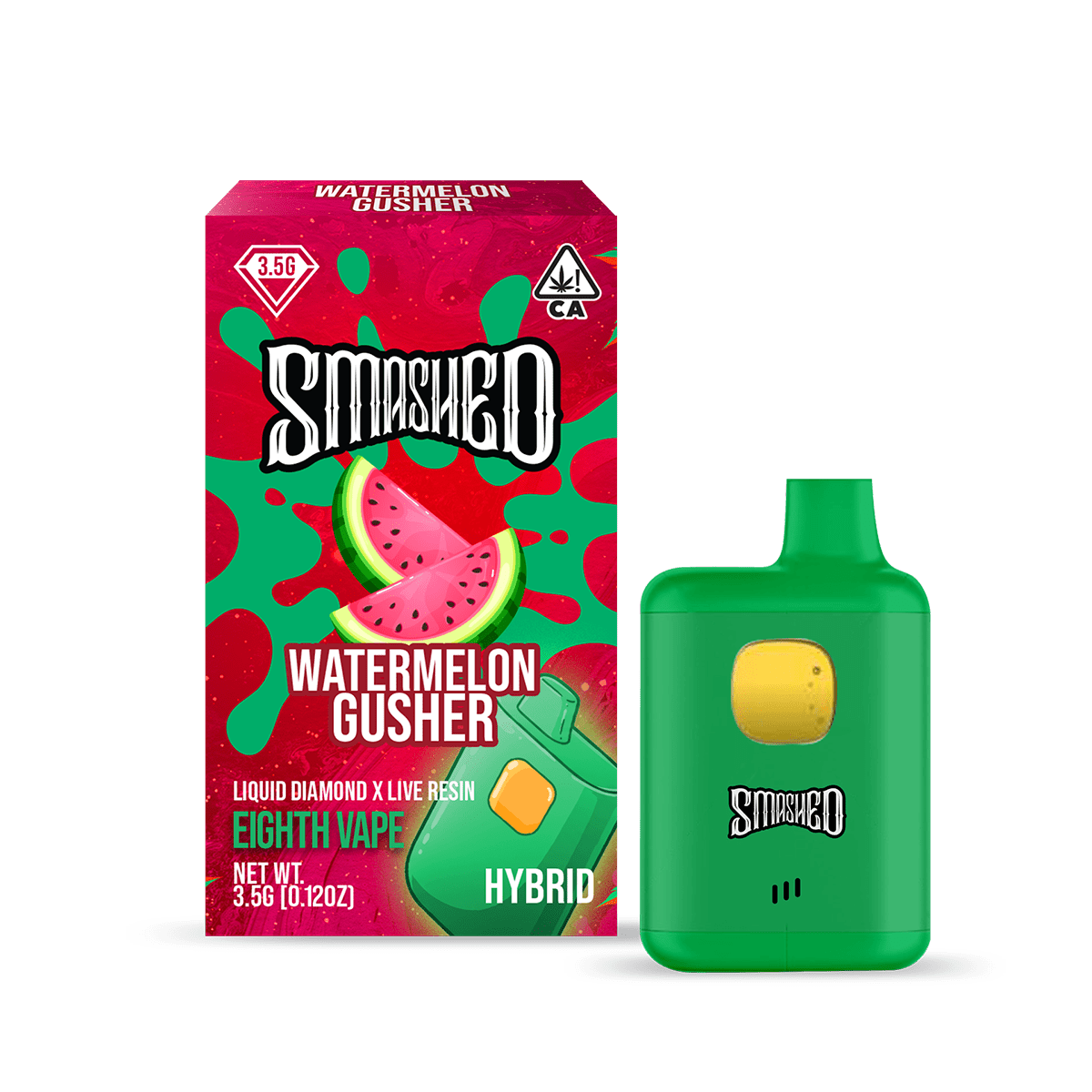 Smashed 3.5g Watermelon Gusher LD x LR Disposable (Hybrid) - Smashed Brand -