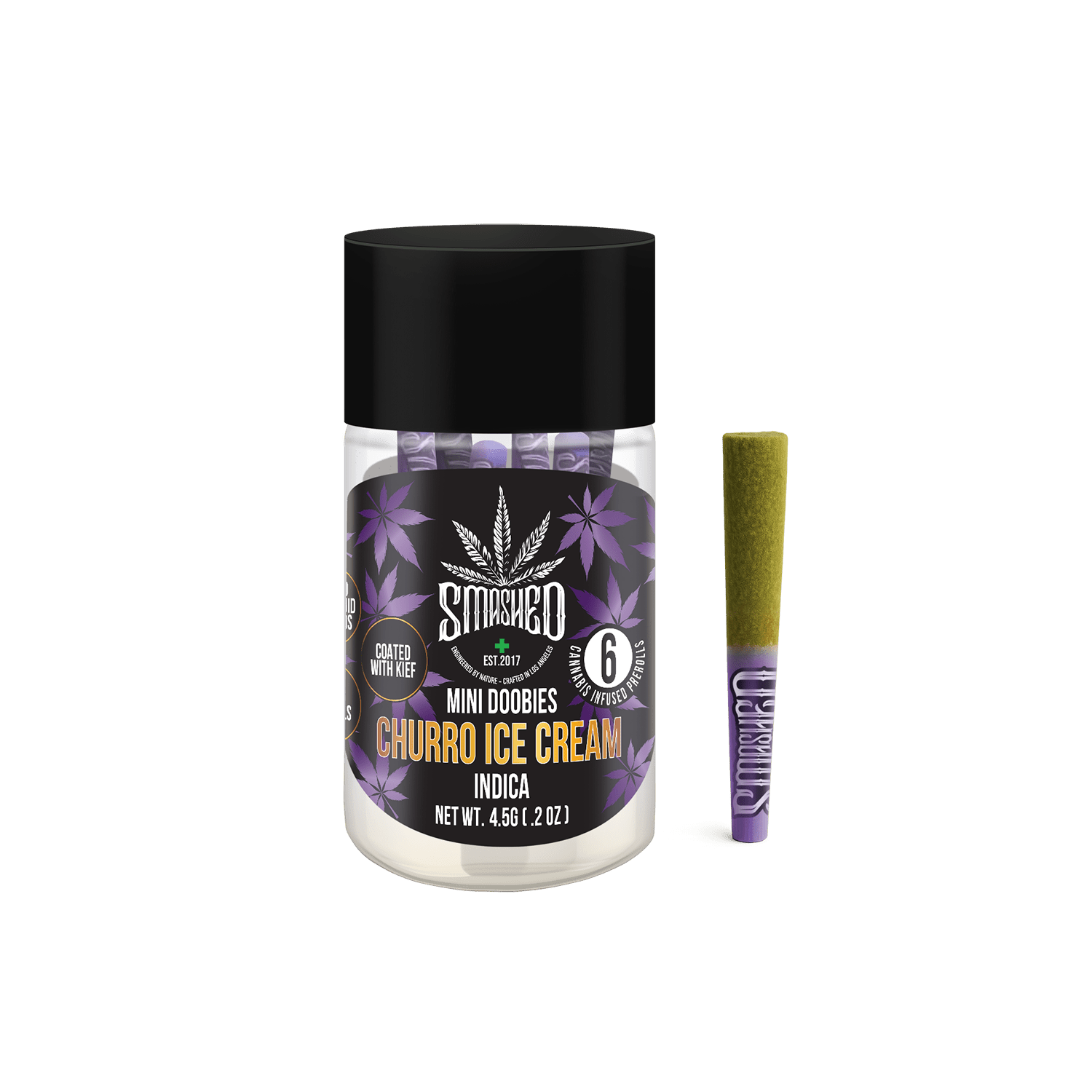 Mini Doobies Liquid Diamond Churro Ice cream (Indica) 6 Pack - Smashed Brand - 
