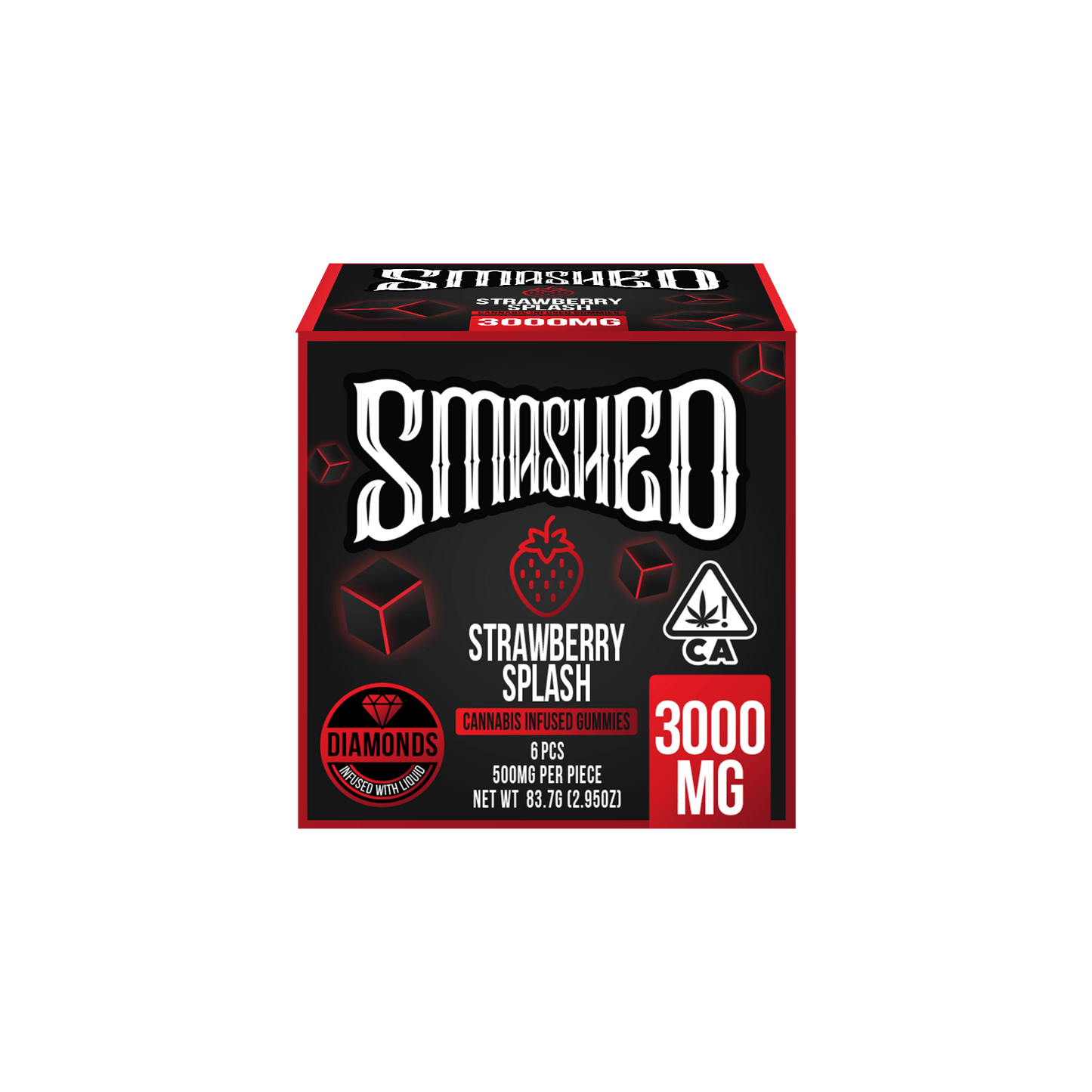 Smashed 3000mg Strawberry Splash Liquid Diamond Gummies - Smashed Brand - 