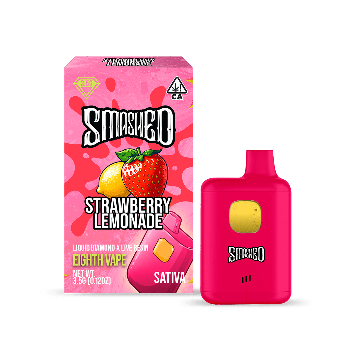 Smashed 3.5g Strawberry Lemonade LD x LR Disposable (Sativa) - Smashed Brand - 