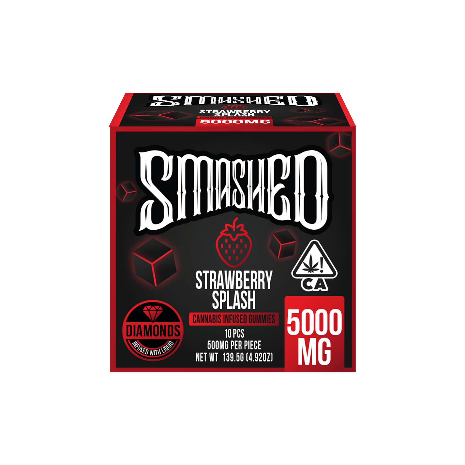 Smashed 5000mg Strawberry Splash Liquid Diamond Gummies - Smashed Brand - 
