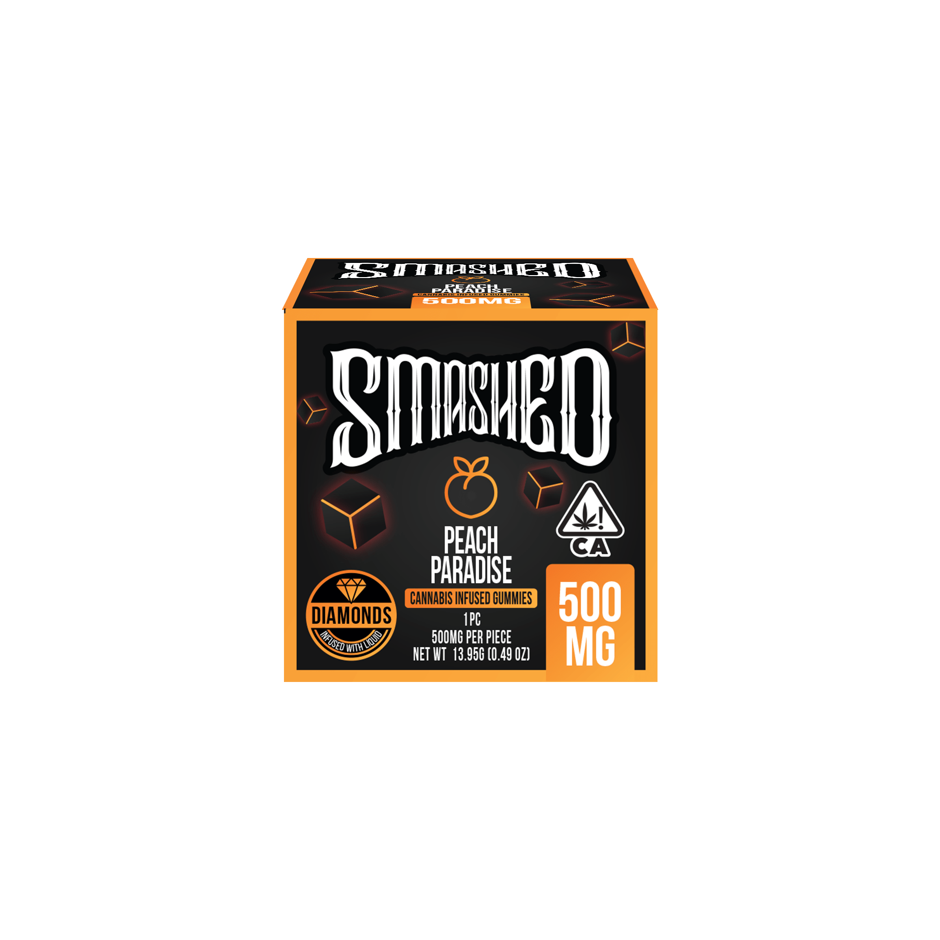 Smashed 500mg Peach Paradise Liquid Diamond Gummies - Smashed Brand - 