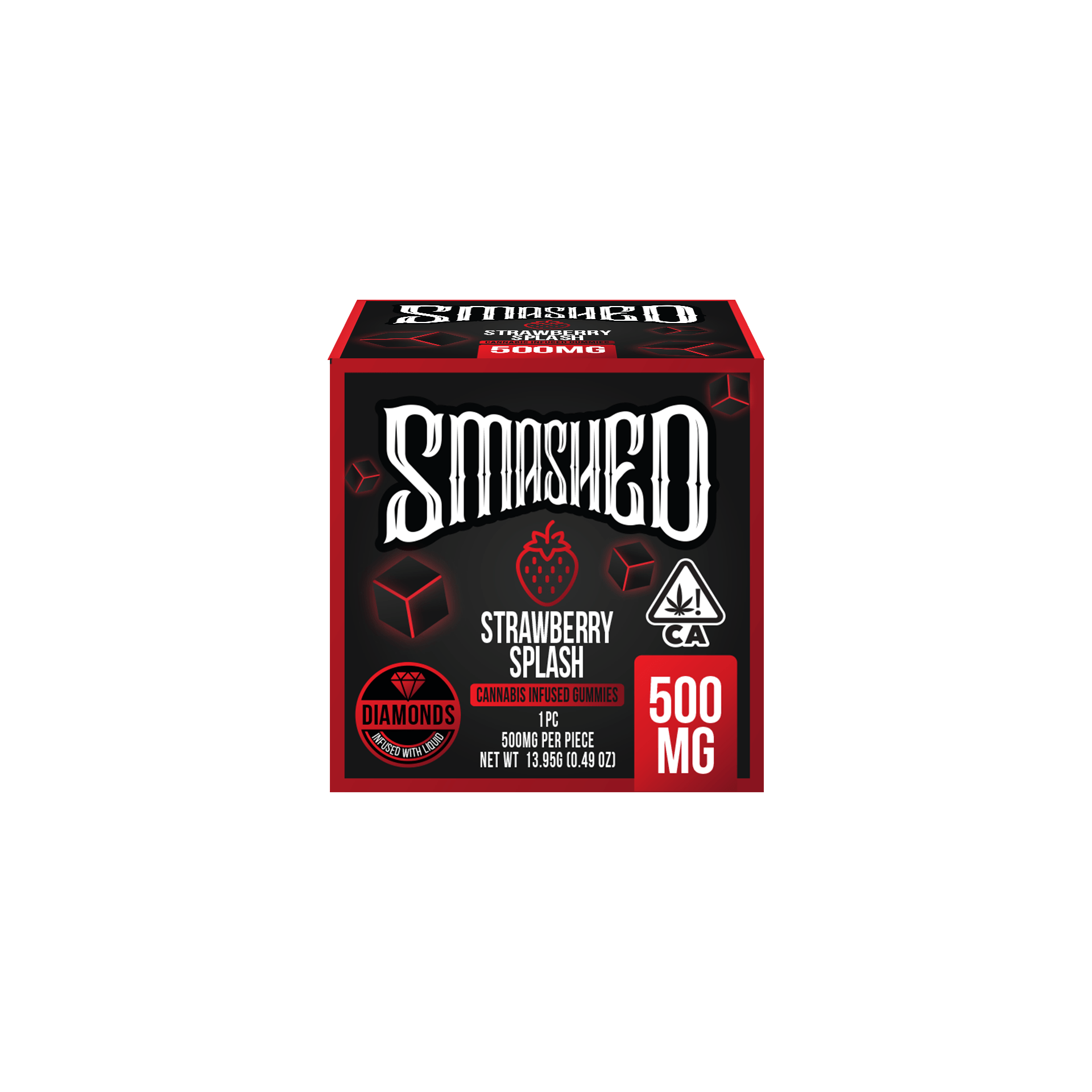Smashed 500mg Strawberry Splash Liquid Diamond Gummies - Smashed Brand - 