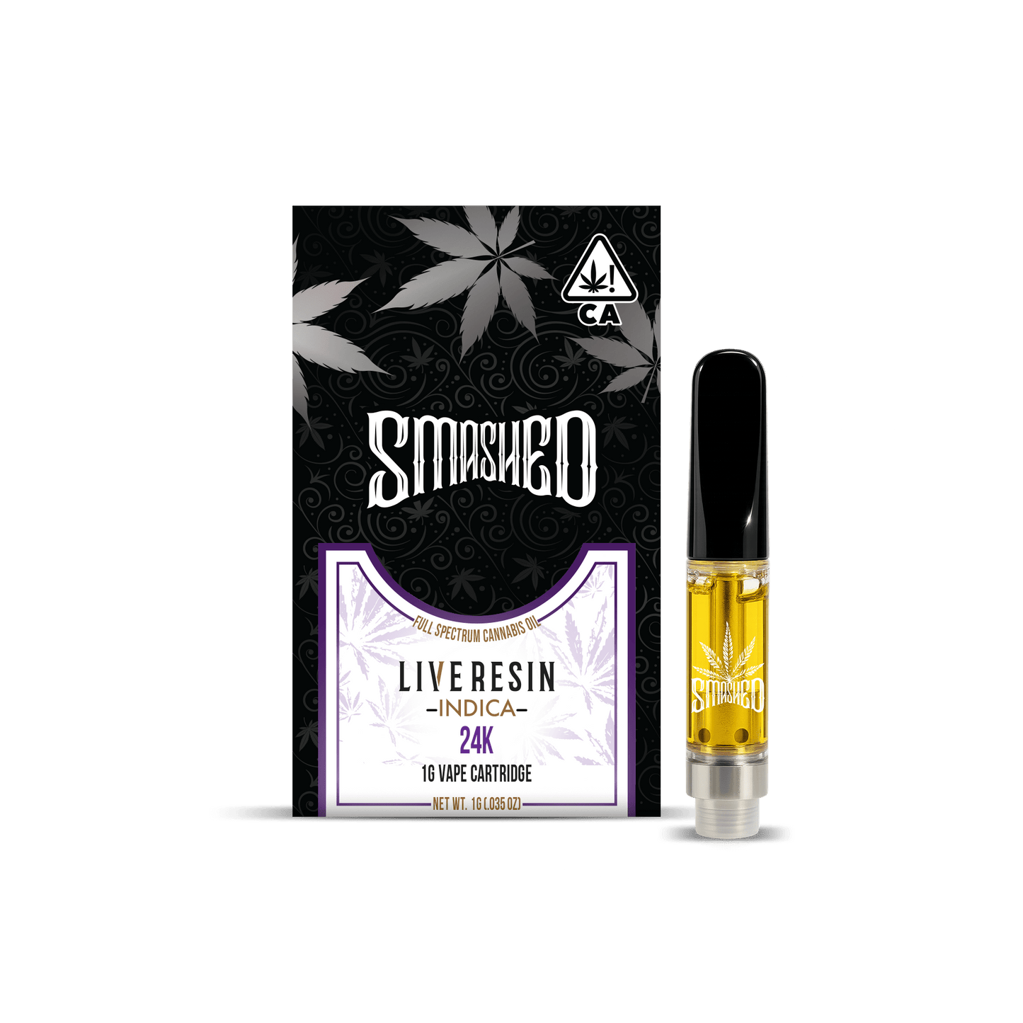 Smashed Cartridge Live Resin 1G 24K (Indica) - Smashed Brand - 