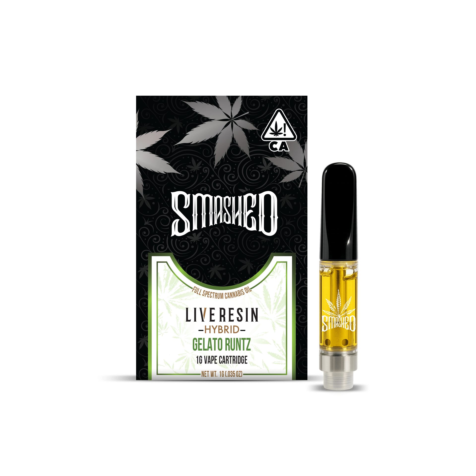 Smashed Cartridge Live Resin 1G Gelato Runtz (Hybrid) - Smashed Brand - 