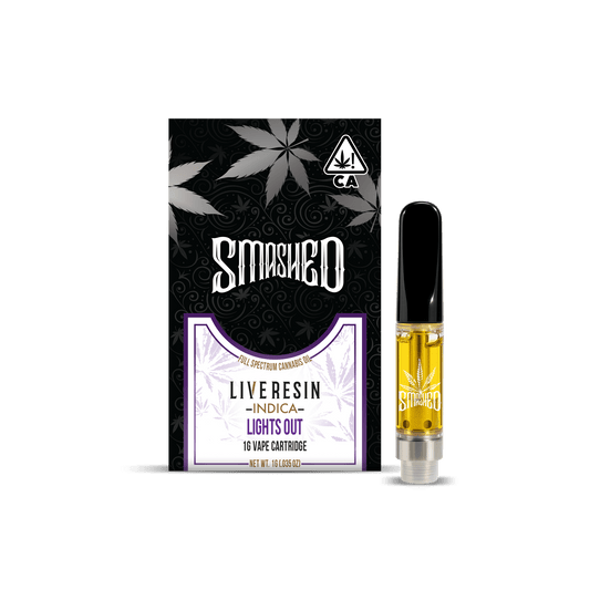 Smashed Cartridge Live Resin 1G Lights Out (Indica) - Smashed Brand - 