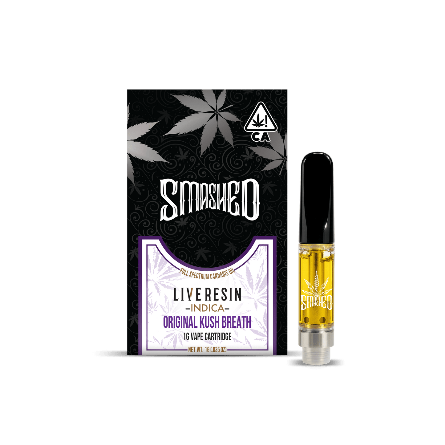 Smashed Cartridge Live Resin 1G OG Kush Breath (Indica) - Smashed Brand - 