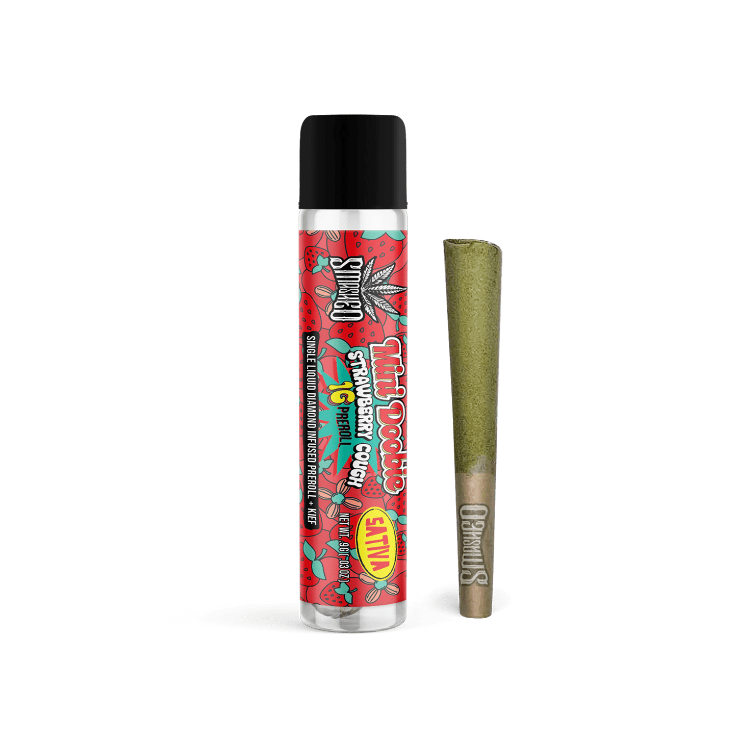 Smashed Mini Doobie Liquid Diamond Strawberry Cough Preroll (Sativa) - Smashed Brand - 